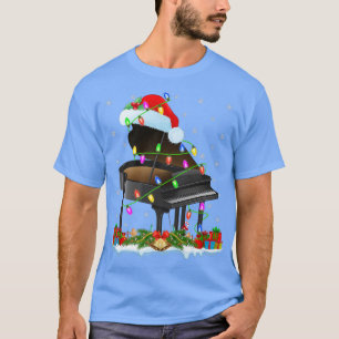 Camiseta Piano Music Lover Matching Santa Hat Piano Christm