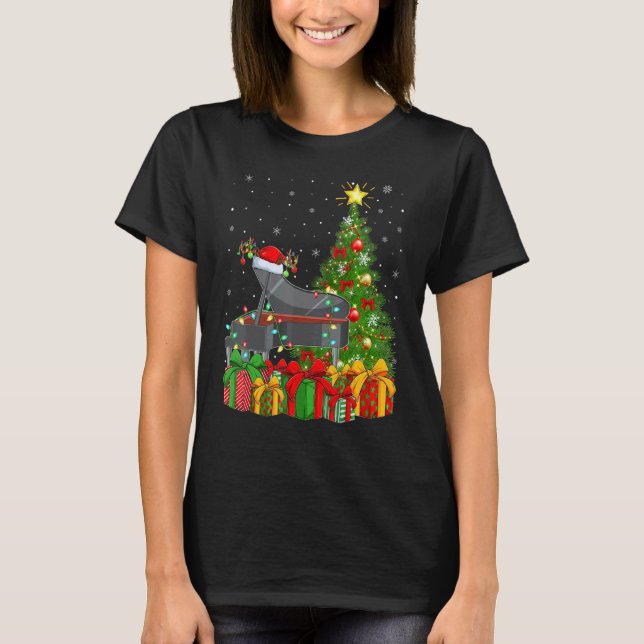 Camiseta Piano Music   Xmas Holiday Santa Piano Christmas T (Anverso)