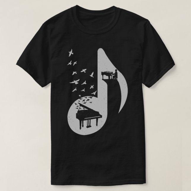 Camiseta Piano musical (Diseño del anverso)