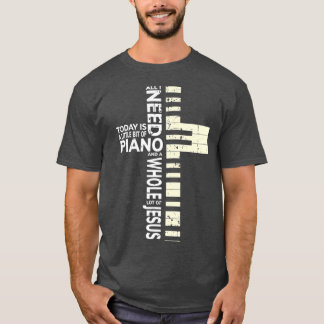 Camiseta Piano musical de rock de banda cristiana