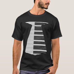 Camiseta Piano Neck Tie Divertido juego de música de teclad