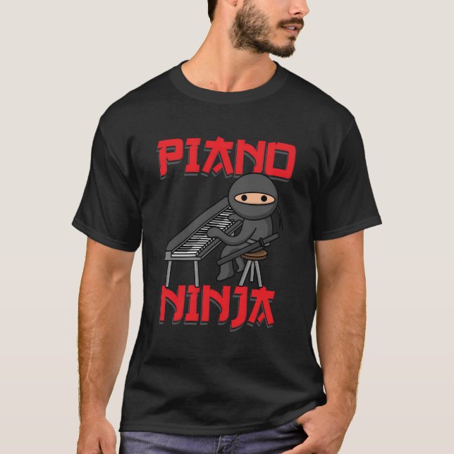 Camiseta Piano Ninja Funny Keyboard Player Pianist Gift (Anverso)