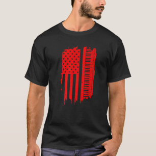 Camiseta Piano Para Hombres Mujeres Guay Bandera Americana 
