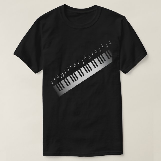 Camiseta Piano Pianist Keyboard Music Notes (Diseño del anverso)