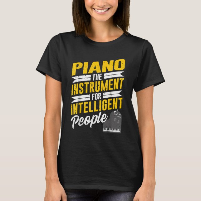 Camiseta Piano Pianista Música Teclado Cita Gag Ou (Anverso)