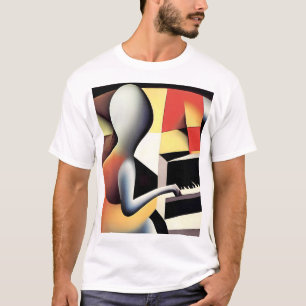 Camiseta Piano Player - Arte de aerógrafo