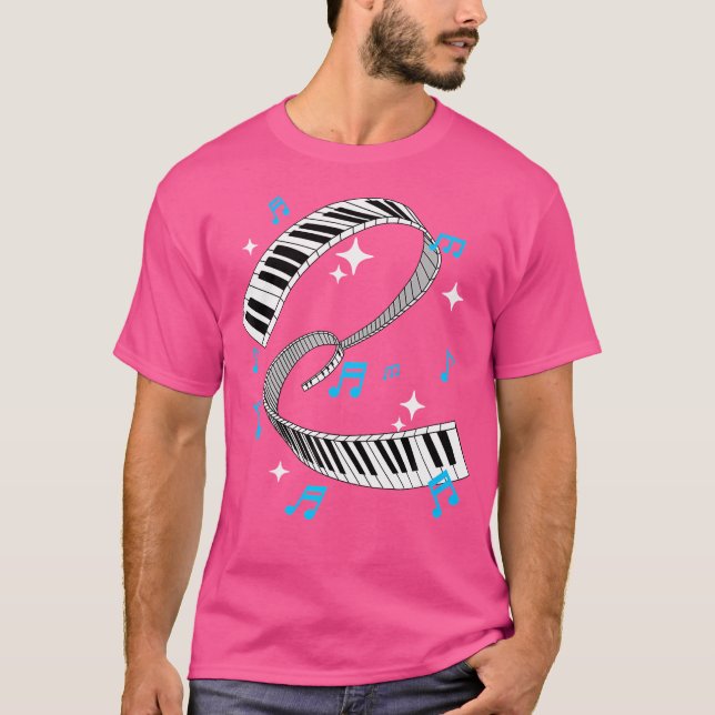 Camiseta Piano Player Gift Shirt Piano Keys Keyboard Music  (Anverso)