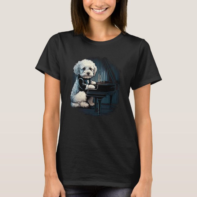 Camiseta Piano playing Havanese (Anverso)