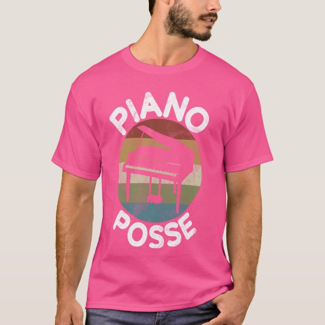 Camiseta Piano posa Instrumento Funny Player Cita Banda (Anverso)