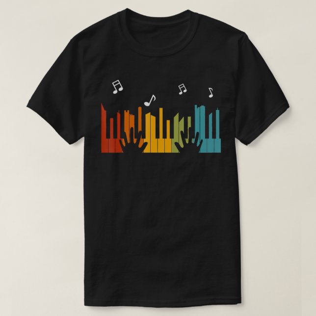 Camiseta Piano reproductor de teclado piano regalo piano (Diseño del anverso)