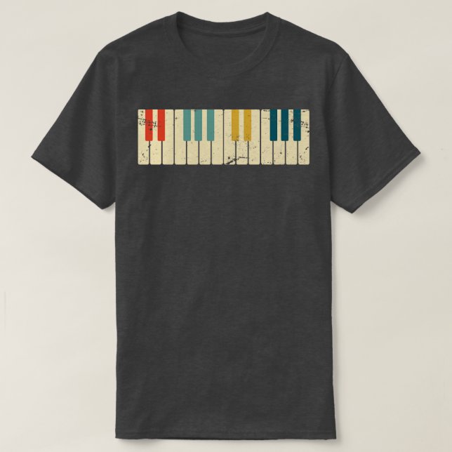 Camiseta Piano retro Keys piano (Diseño del anverso)