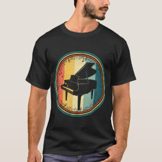 Camiseta Piano Retro Vintage años 70 80 Pianista niño