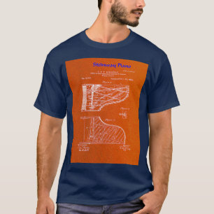 Camiseta Piano Steinway 1880 Imagen de patente Prin Fotográ