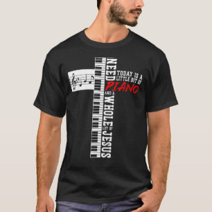 Camiseta Piano Teacher Pianista Cruz de teclado Jesus Chris