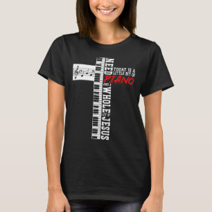 Camiseta Piano Teacher Pianista Cruz de teclado Jesus Chris