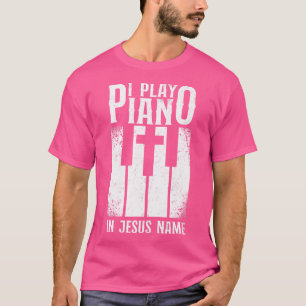 Camiseta Piano Teacher Pianista Cruz de teclado Jesus Chris