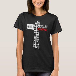 Camiseta Piano Teacher Pianista Cruz de teclado Jesus Chris