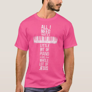 Camiseta Piano Teacher Pianista Cruz de teclado Jesus Chris