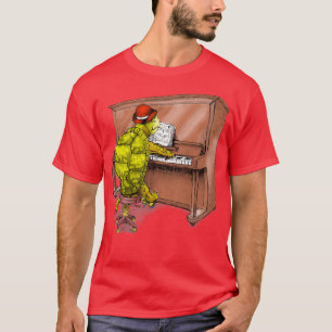 Camiseta Piano tocando arte de tortuga 