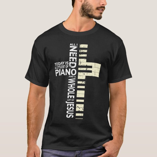 Camiseta Piano todo lo que necesito es música Jesús Cristia (Anverso)