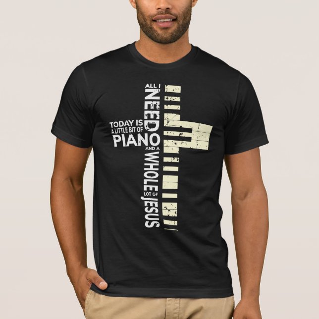 Camiseta Piano todo lo que necesito es música Jesús Cristia (Anverso)