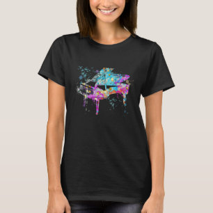 Camiseta Piano vertical Instrumento de silueta silueta vert