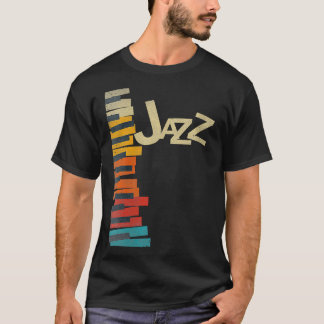 Camiseta Piano vintage retro de música jazz femenina amante
