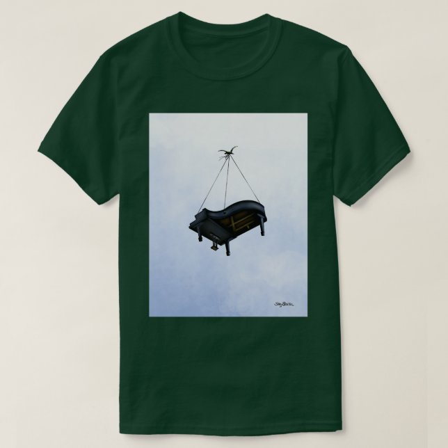 Camiseta Piano volador largo (Diseño del anverso)