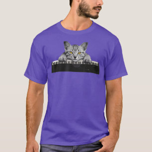 Camiseta Piano y gato T de músico para amantes de la músi