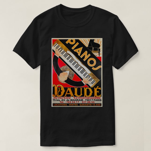 Camiseta Pianos Daude Art Deco  (Diseño del anverso)
