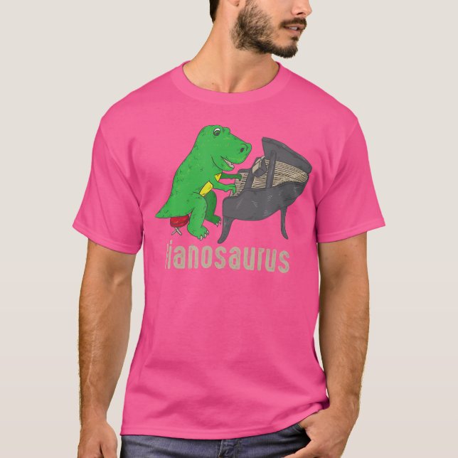 Camiseta Pianosaurus Piano Shirt Dinosaur Percussion Music  (Anverso)