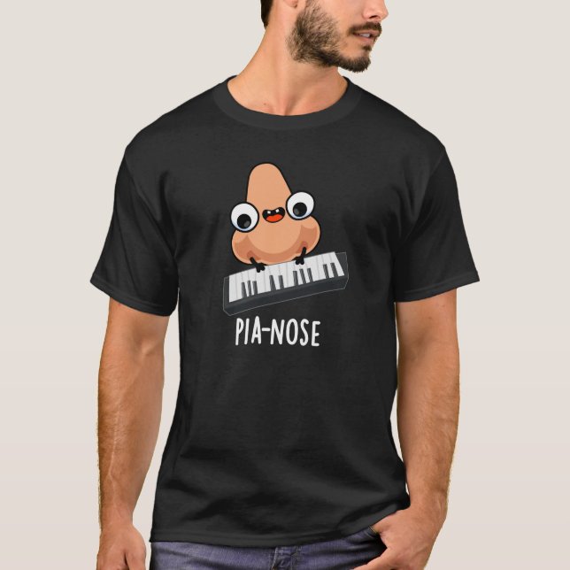 Camiseta Pianose Funny Piano Nose Pun Dark BG (Anverso)