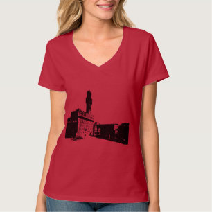 Camiseta Piazza della Signoria en Florencia, centro de Ital