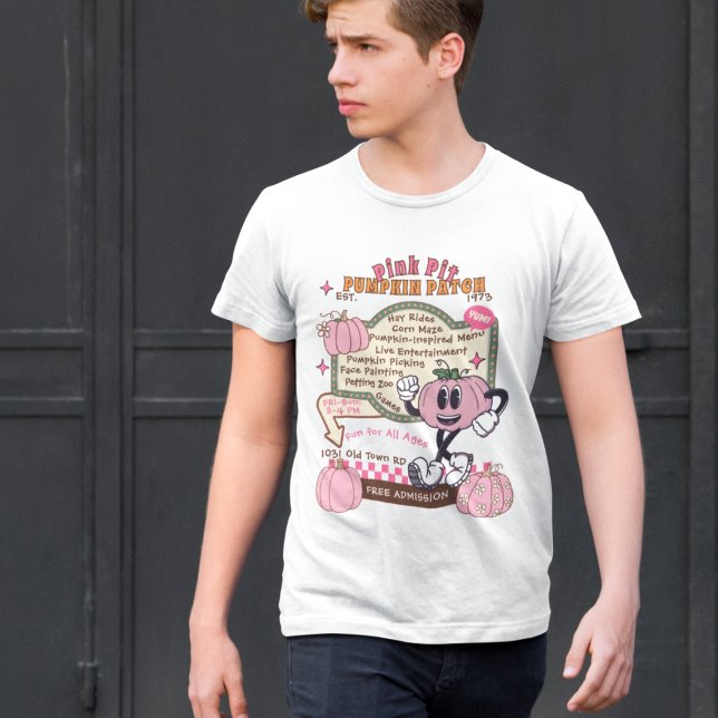 Camiseta Picadura de calabaza para parche de calabaza - Cal (This item is for display purposes only to illustrate the design element. )