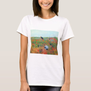 Camiseta Picando flores en un campo, Mary Cassatt