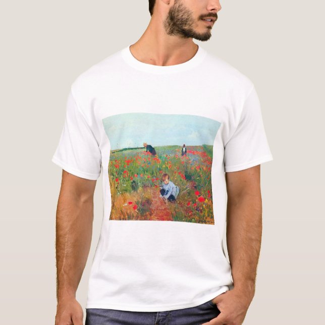 Camiseta Picando flores en un campo, Mary Cassatt (Anverso)
