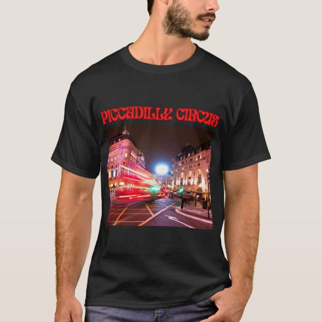 Camiseta Piccadilly Circus Men's T-shirt in Black (Anverso)