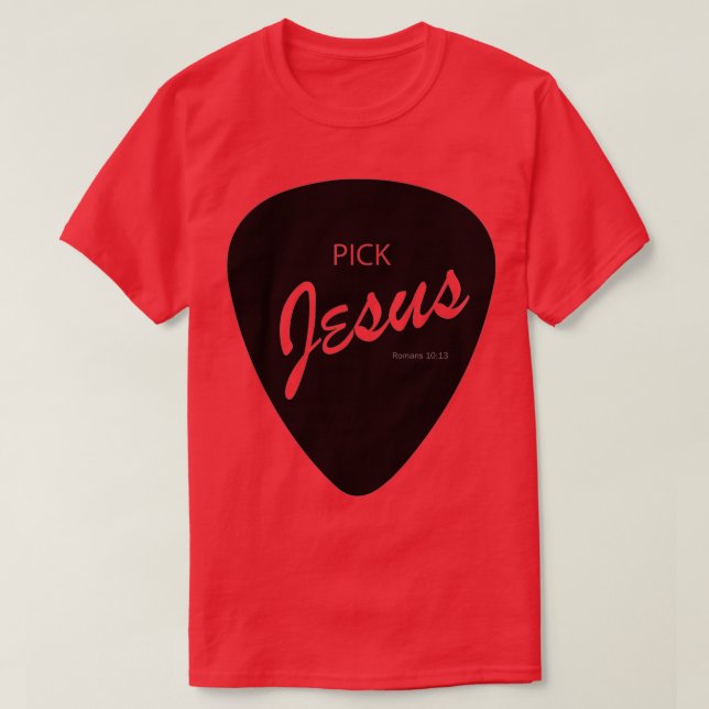 CAMISETA PICK JESUS FENDER ESTILO NEGRO (Diseño del anverso)