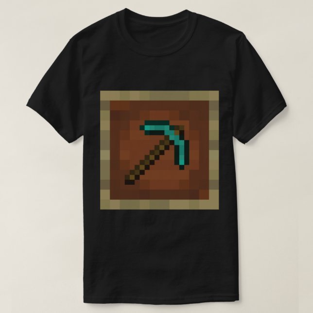 Camiseta Pickaxe de marco de trama de diamante de objetos m (Diseño del anverso)