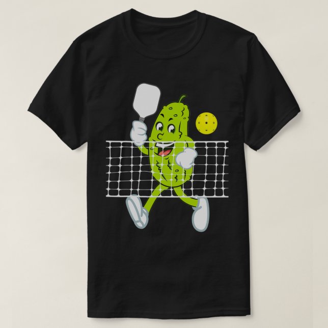 Camiseta Pickle Jugando Pickleball Funny Paddleball (Diseño del anverso)