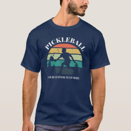 Camiseta Pickleball Atardecer Genial Retro Vintage Texto Pe