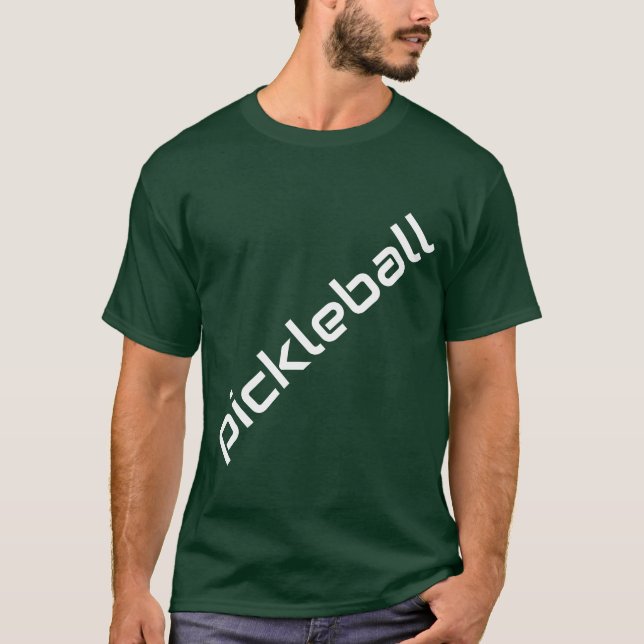 Camiseta PICKLEBALL blanco Texto negrita Fondo verde (Anverso)