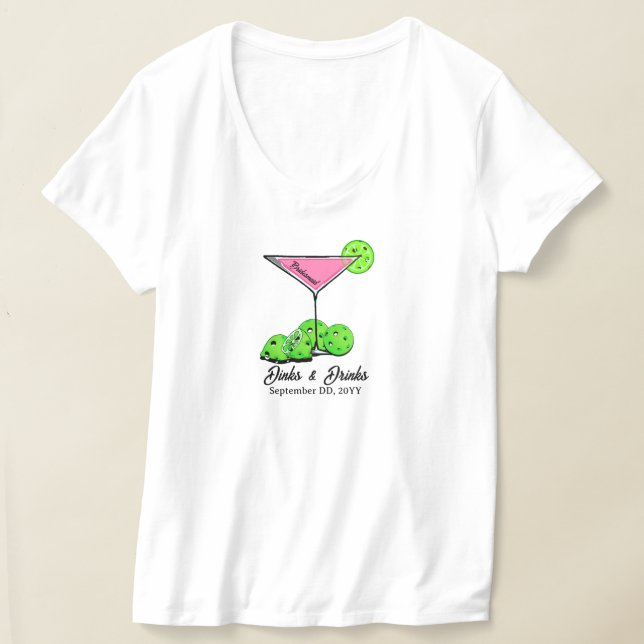 Camiseta Pickleball Bridal Shower Dinks & Drinks Customized (Distribución )