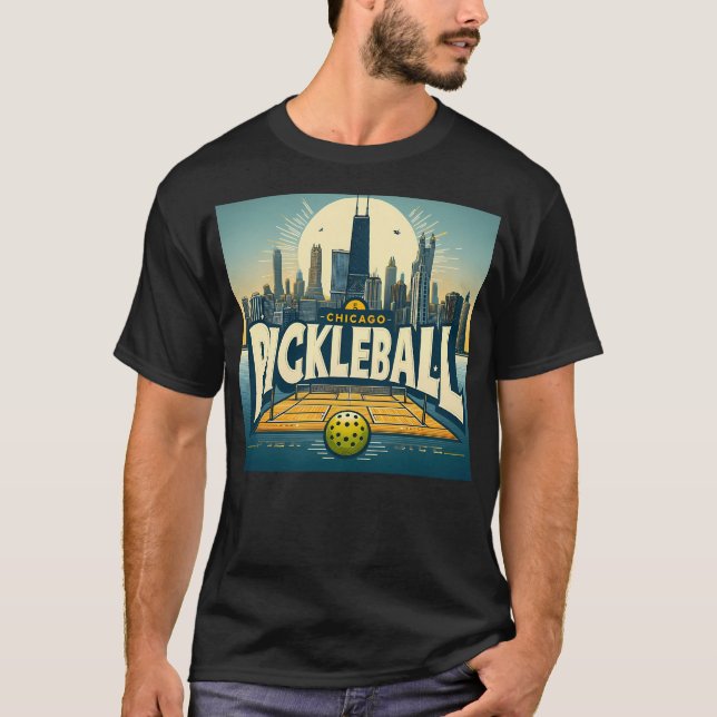 Camiseta Pickleball Chicago Skyline (Anverso)