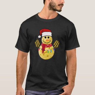 Camiseta Pickleball Christmas Snowman Funny T-Shirt Gift