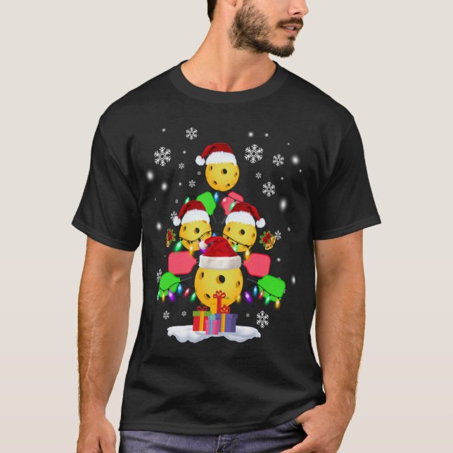 Camiseta Pickleball Christmas Tree Santa Pickleball X-mas L (Anverso)