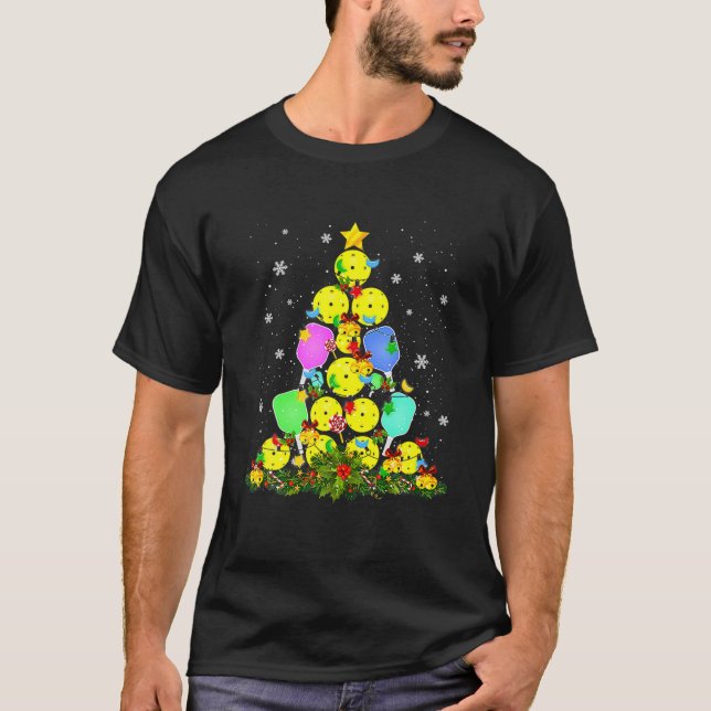 Camiseta Pickleball Christmas Tree Santa Pickleball X-Mas L (Anverso)