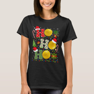 Camiseta Pickleball de árbol de navidad Ho Ho Santa Luces X