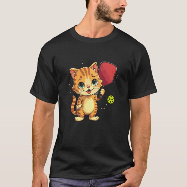 Camiseta Pickleball de Gato Adorable (Anverso)