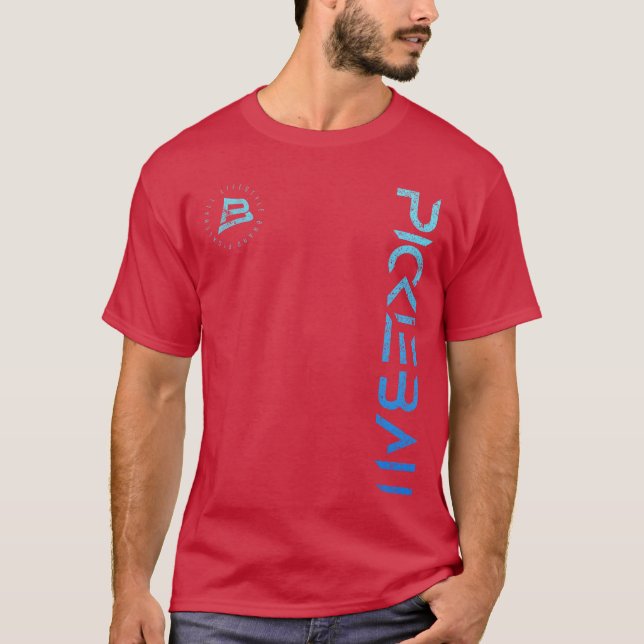 Camiseta Pickleball Distressed Blue Gradient Casual Design  (Anverso)